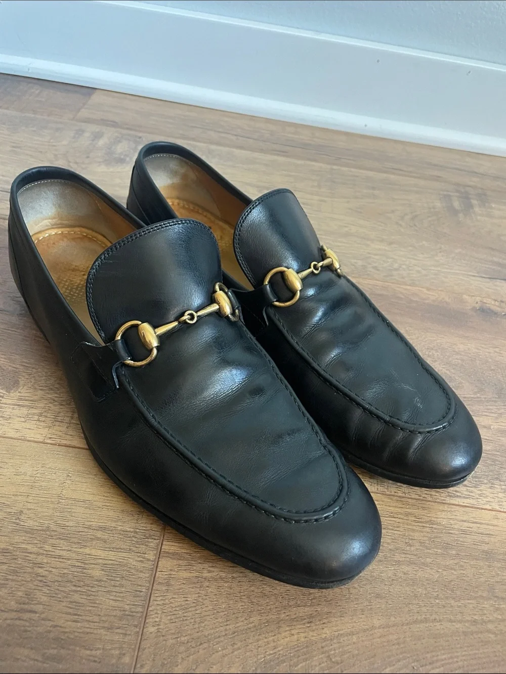 Gucci Men’s Jordaan Black Leather Loafers Size UK 8.5 US 9.5